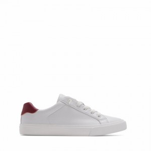 Rockfish 775 Microfibre Trainers Women's Low-Top Sneakers White Red | EHU4381QQ