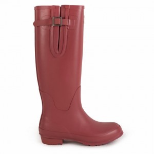 Rockfish Everyday Tall Side Adjustable Women's Wellington Boots Deep Red | TXP8235KH