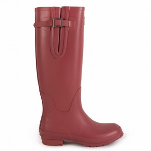 Rockfish Everyday Thermal Tall Side Adjustable 3mm Neoprene Insulated Women's Wellington Boots Deep Red | PHD7068GX