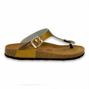 Rockfish Nixie Thong Cork Flatform Flip Flop Women's Sandals Gold | FRT3949FG