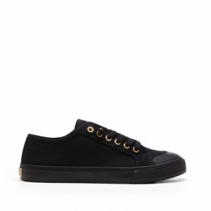 Rockfish Original 745 Lazy-lace Canvas Women's Low-Top Sneakers Black | VDM352CW