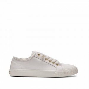 Rockfish Original 745 Lazy-lace Canvas Women's Low-Top Sneakers White | SLO6149TW