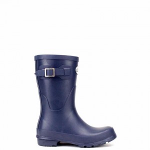 Rockfish Three Quarter Short Women's Wellington Boots Navy Blue | BHR3214TZ