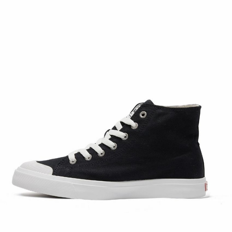 Rockfish Classic 746 Canvas Women's High-Top Sneakers Black White | SAV1065AN