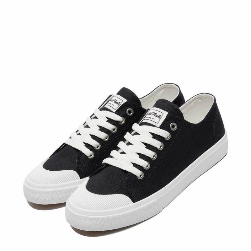 Rockfish Classic 746 Canvas Women's Low-Top Sneakers Black White | JAH3115AT