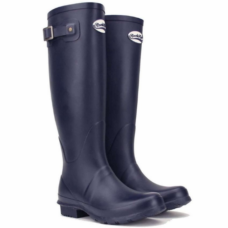 Rockfish Classic Tall Women's Wellington Boots Navy Blue | RYX8773DX