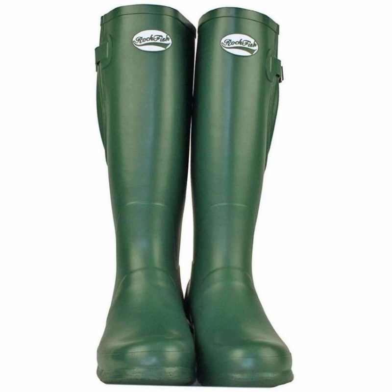 Rockfish Everyday Tall Side Adjustable Men's Wellington Boots Green | HDD35100BQ