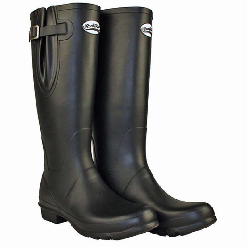 Rockfish Everyday Tall Side Adjustable Men's Wellington Boots Black | YKK7128ZG