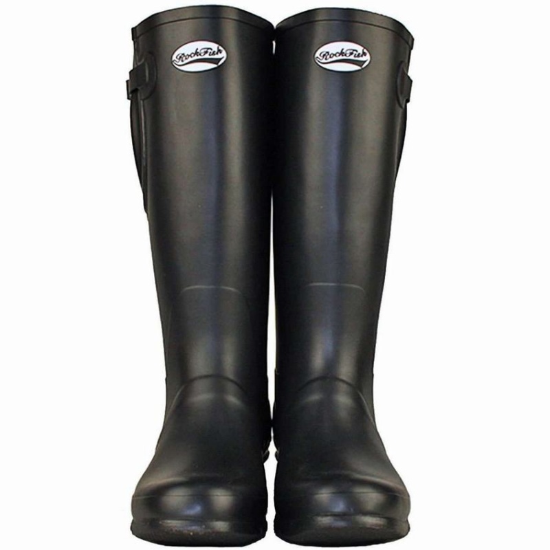 Rockfish Everyday Tall Side Adjustable Men's Wellington Boots Black | YKK7128ZG