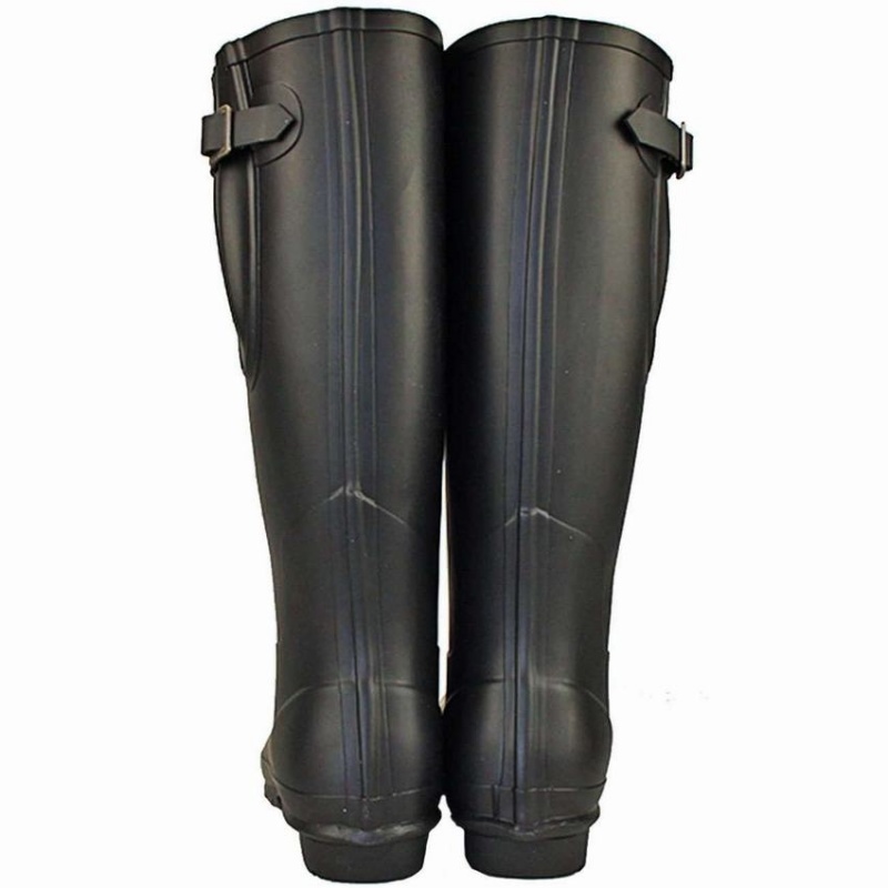 Rockfish Everyday Tall Side Adjustable Men's Wellington Boots Black | YKK7128ZG