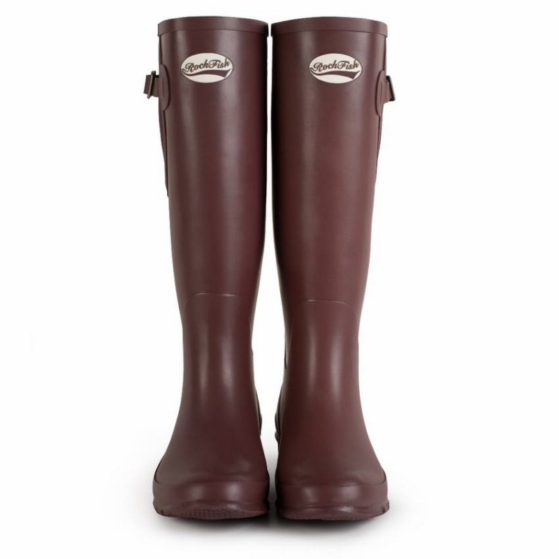 Rockfish Everyday Tall Side Adjustable Women's Wellington Boots Black Brown | WYS6084CA