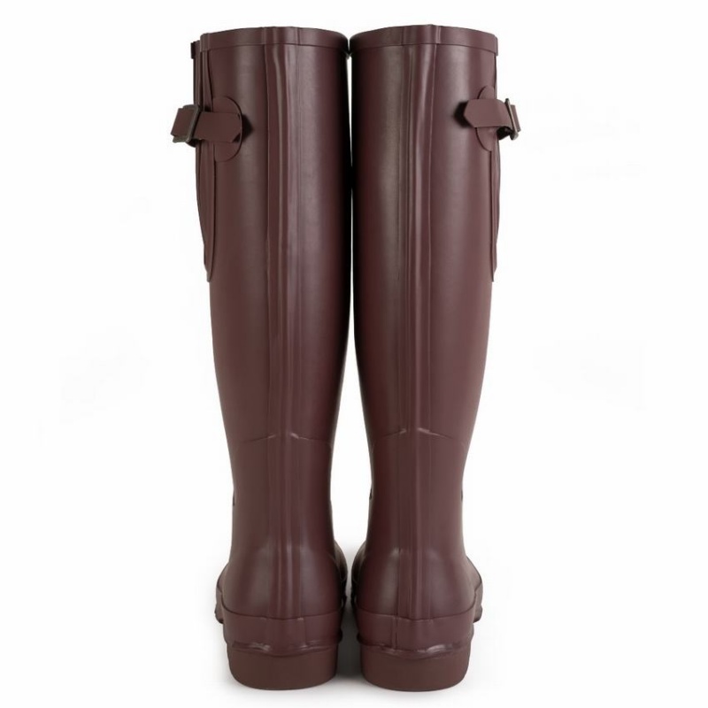 Rockfish Everyday Tall Side Adjustable Women's Wellington Boots Black Brown | WYS6084CA