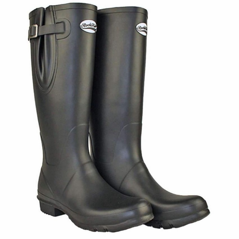 Rockfish Everyday Tall Side Adjustable Women's Wellington Boots Black | TXB9036MC