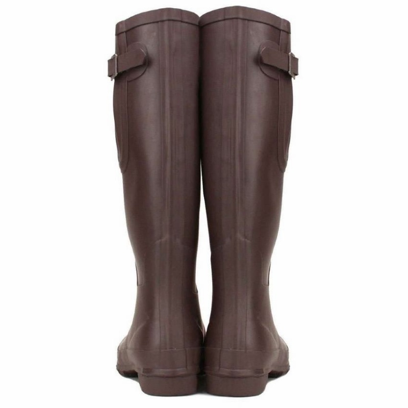 Rockfish Everyday Tall Side Adjustable Women's Wellington Boots Dark Brown | LQE1577BA