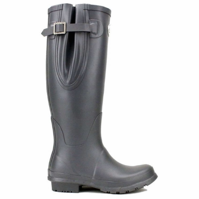 Rockfish Everyday Tall Side Adjustable Women\'s Wellington Boots Grey | JAA4599KD