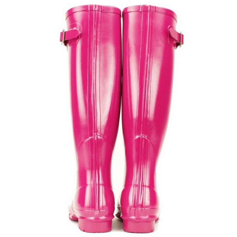 Rockfish Everyday Tall Side Adjustable Women's Wellington Boots Rose Red | ZAA4741XS