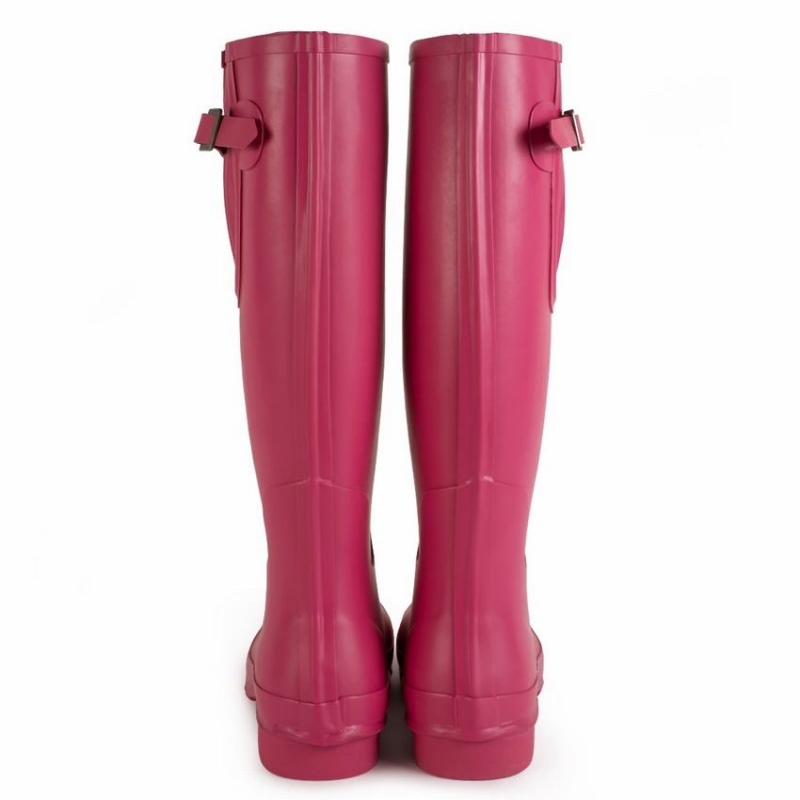 Rockfish Everyday Tall Side Adjustable Women's Wellington Boots Rose Red | OOL8644RT