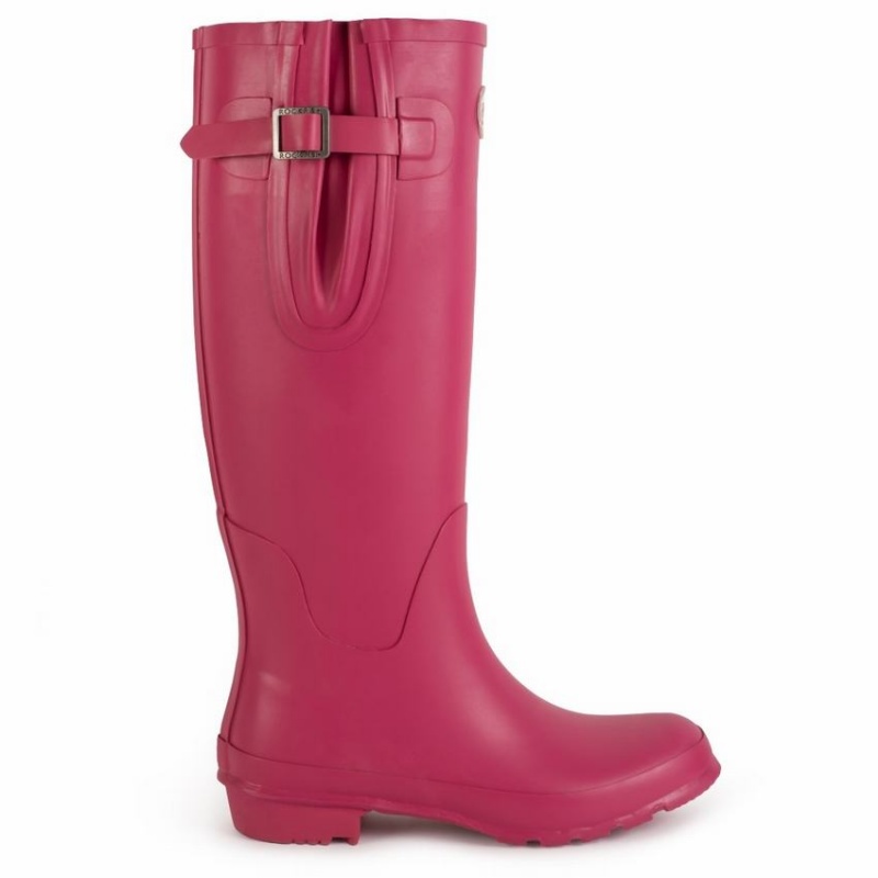 Rockfish Everyday Tall Side Adjustable Women\'s Wellington Boots Rose Red | OOL8644RT