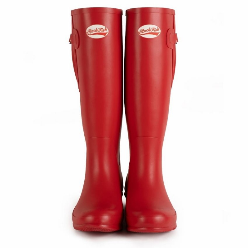 Rockfish Everyday Tall Side Adjustable Women's Wellington Boots Red | GUK836OE