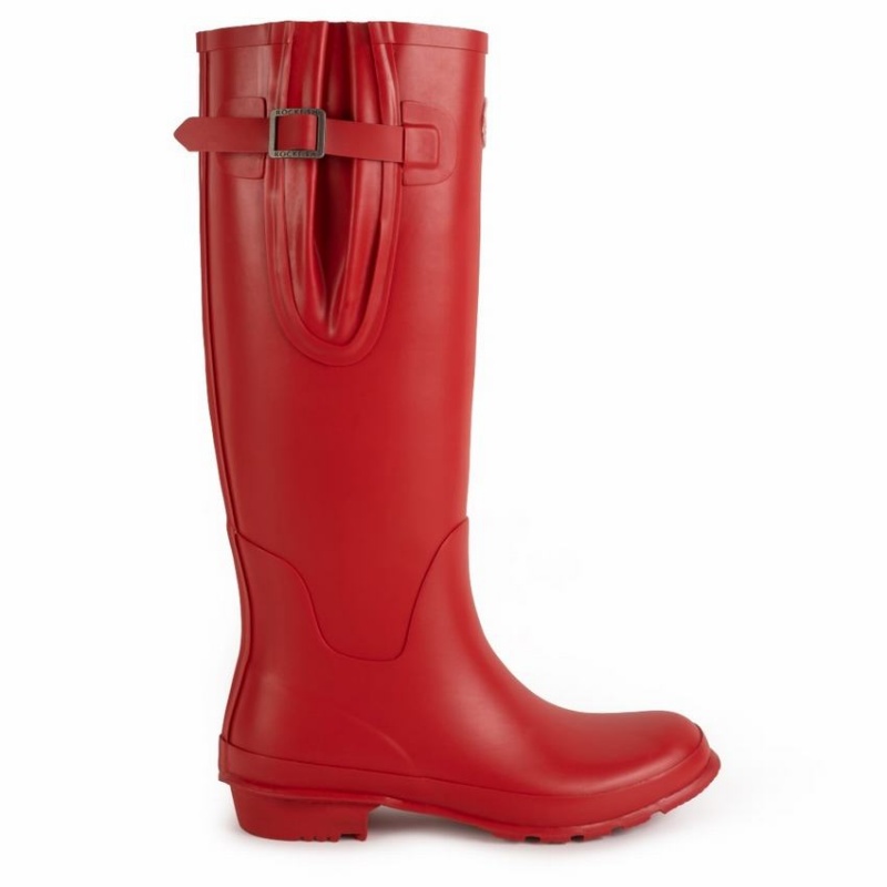 Rockfish Everyday Tall Side Adjustable Women\'s Wellington Boots Red | GUK836OE