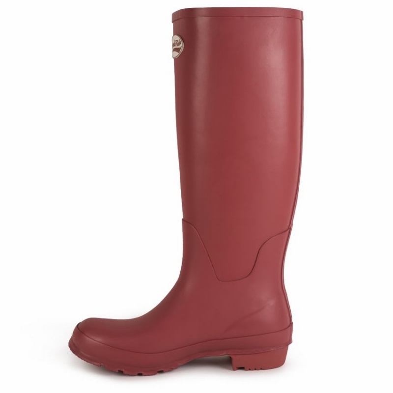 Rockfish Everyday Thermal Tall Side Adjustable 3mm Neoprene Insulated Women's Wellington Boots Deep Red | PHD7068GX