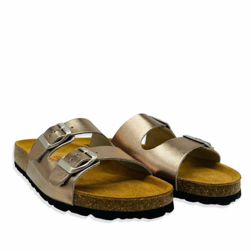 Rockfish Kendall Two-Strap Double Strap Women's Sandals Gold | WYC5440AM