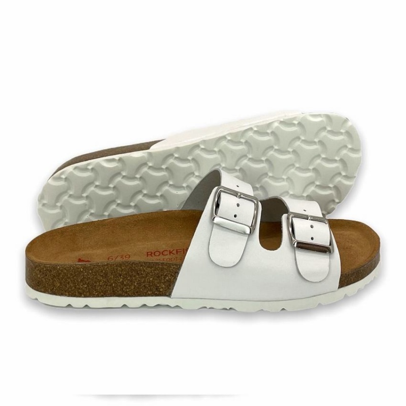 Rockfish Kendall Two-Strap Double Strap Women's Sandals White | KXS6392LM