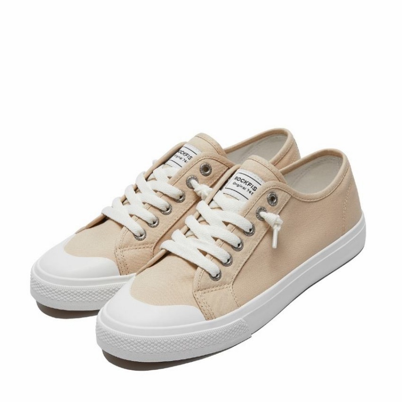 Rockfish Original 745 Lazy-lace Canvas Women's Low-Top Sneakers Beige | NNQ7335TP