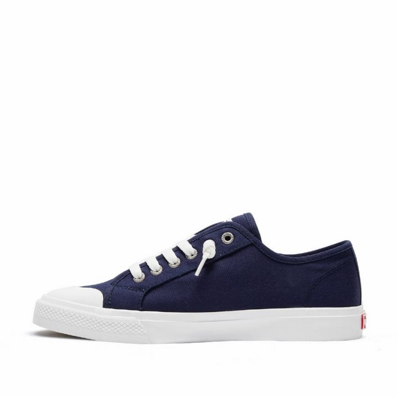 Rockfish Original 745 Lazy-lace Canvas Women's Low-Top Sneakers Navy Blue | DEN748DM