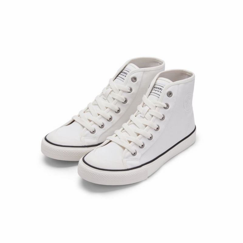 Rockfish Original 745 Water Repellent Canvas Women's High-Top Sneakers White | XEJ4322WZ