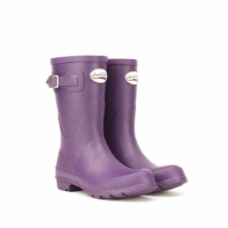 Rockfish Three Quarter Short Women's Wellington Boots Purple | OLM1382GK