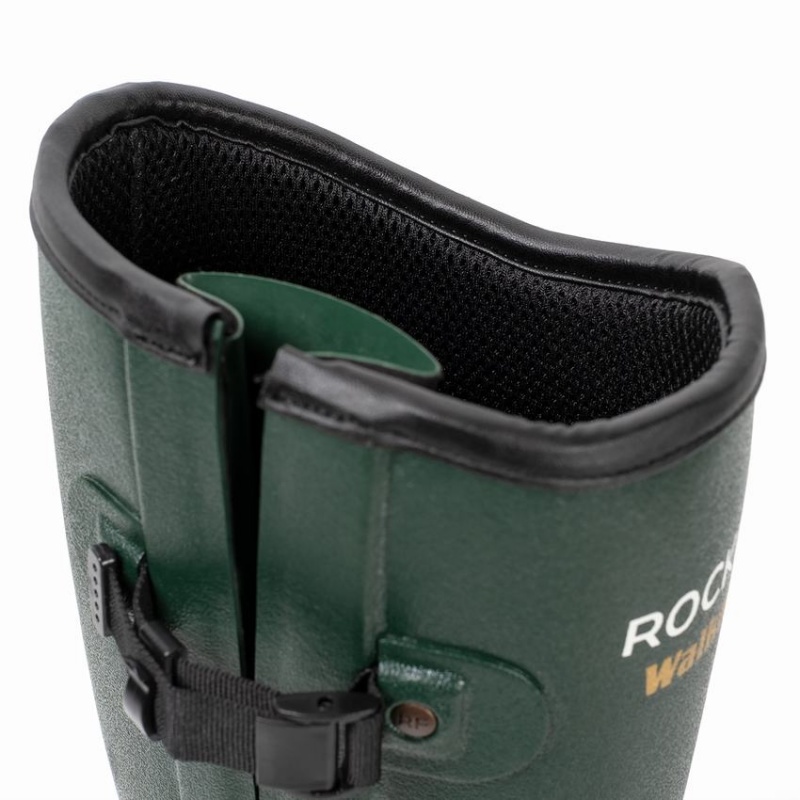 Rockfish Walkabout Tall Side Adjustable 5mm Neoprene Insulated Men's Wellington Boots Dark Green | COW1596EF